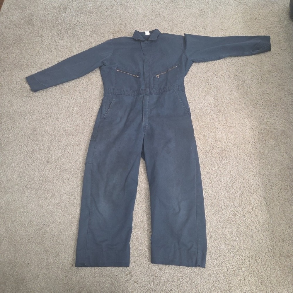 Vintage Big Ben Coveralls Mens 44 Reg Blue Mechanic Work Jumpsuit Made‎ in USA